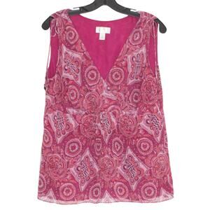 Ann Taylor Loft Womens Top Y2K Sleeveless Surplice Boho Fairy Purple Size 14 FZ